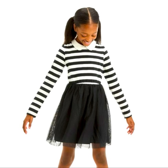 CAT & JACK WEDNESDAY TUTU DRESS - BLACK/WHITE SIZES 4/6 & 6/7 (NEW WITH TAGS) - Picture 1 of 2